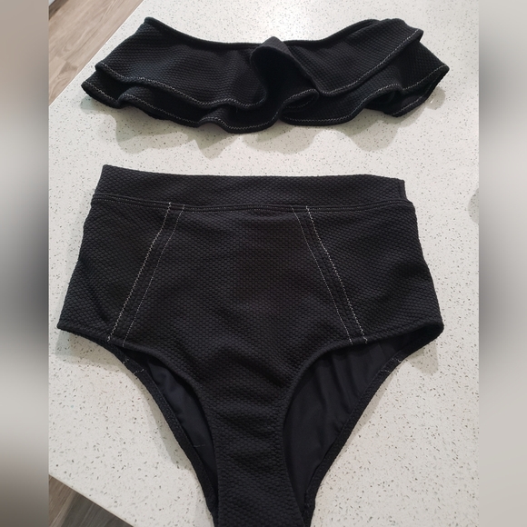 New Suboo Kaia Ruffle High Waisted Bikini Top M/Bottom L - Picture 5 of 11
